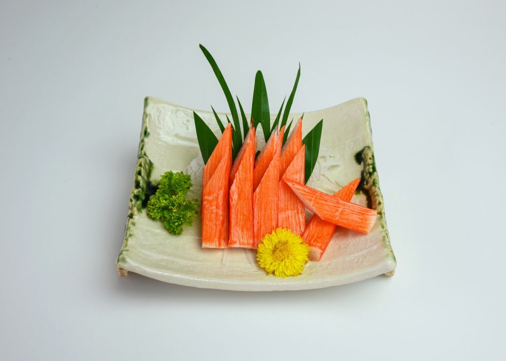 Sashimi Crab sticks or Kani of japanese food